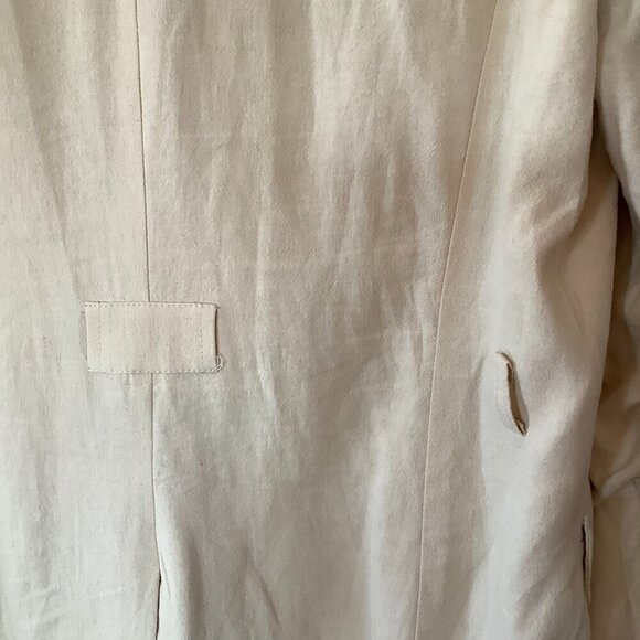 Free People oversized Olivia jacket blazer double-breasted cream large *no belt* - Picture 8 of 11